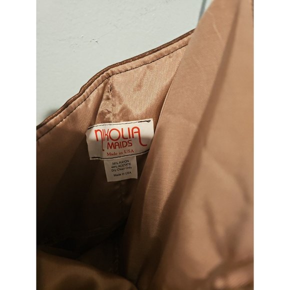 Nikolia Maids Bridesmaid Formal Prom Dress Brown See Pics For Size - Picture 3 of 5